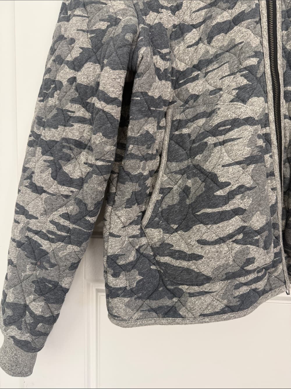 Champion x Todd Snyder Gray/Green Camouflage Quilted Bomber Jacket - Thumbnail 6