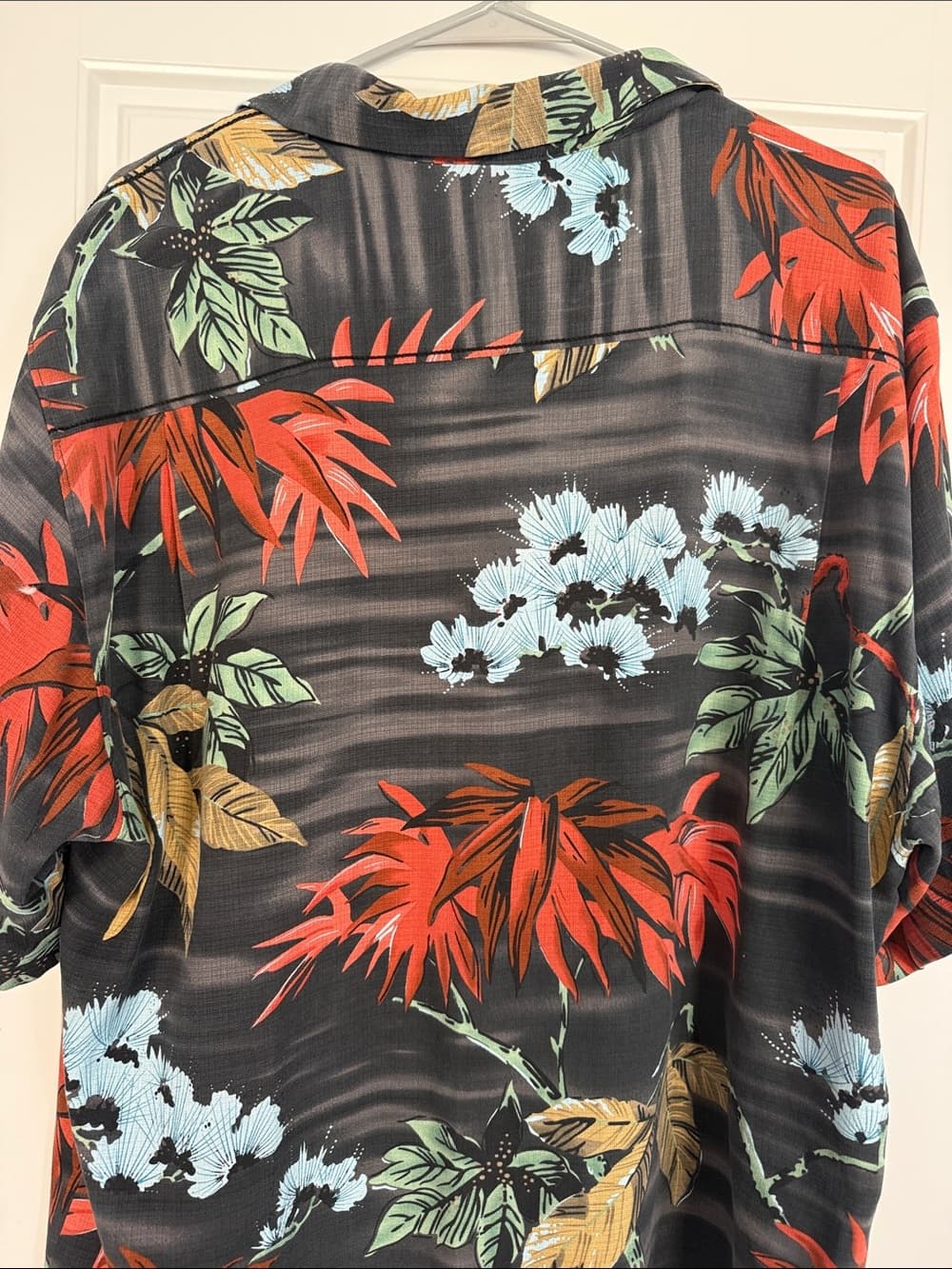 Men's Tommy Bahama Black Tropical Button-Up Shirt with Red & Blue Florals XL - Thumbnail 7