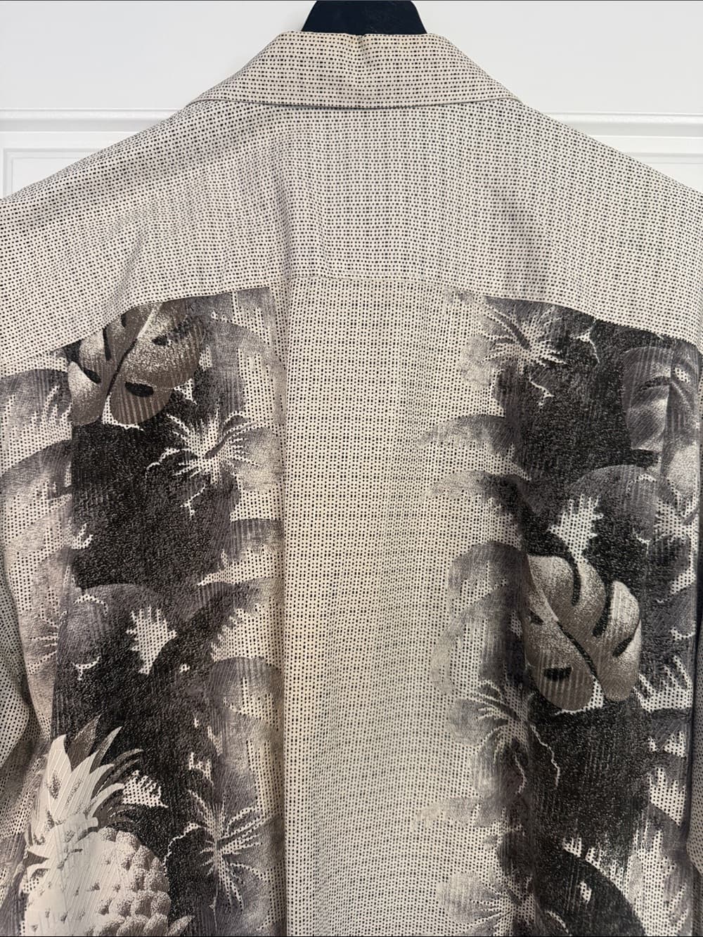 Tommy Bahama Black & Cream Tropical Palm Print Camp Shirt XL - Thumbnail 8