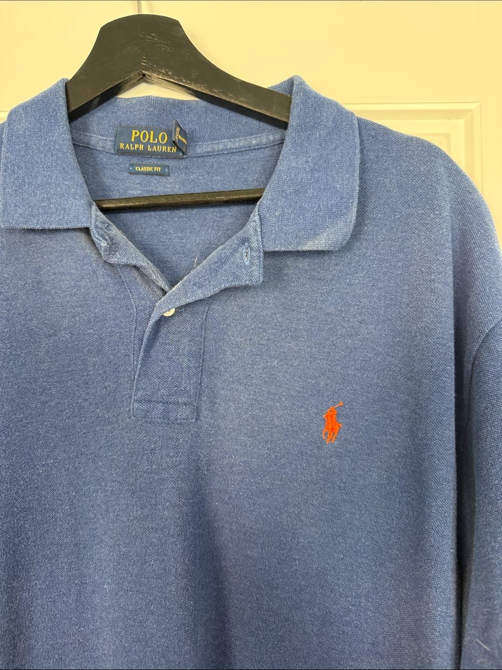 Polo by Ralph Lauren Classic Blue Polo Shirt with Orange Pony XL - Thumbnail 2