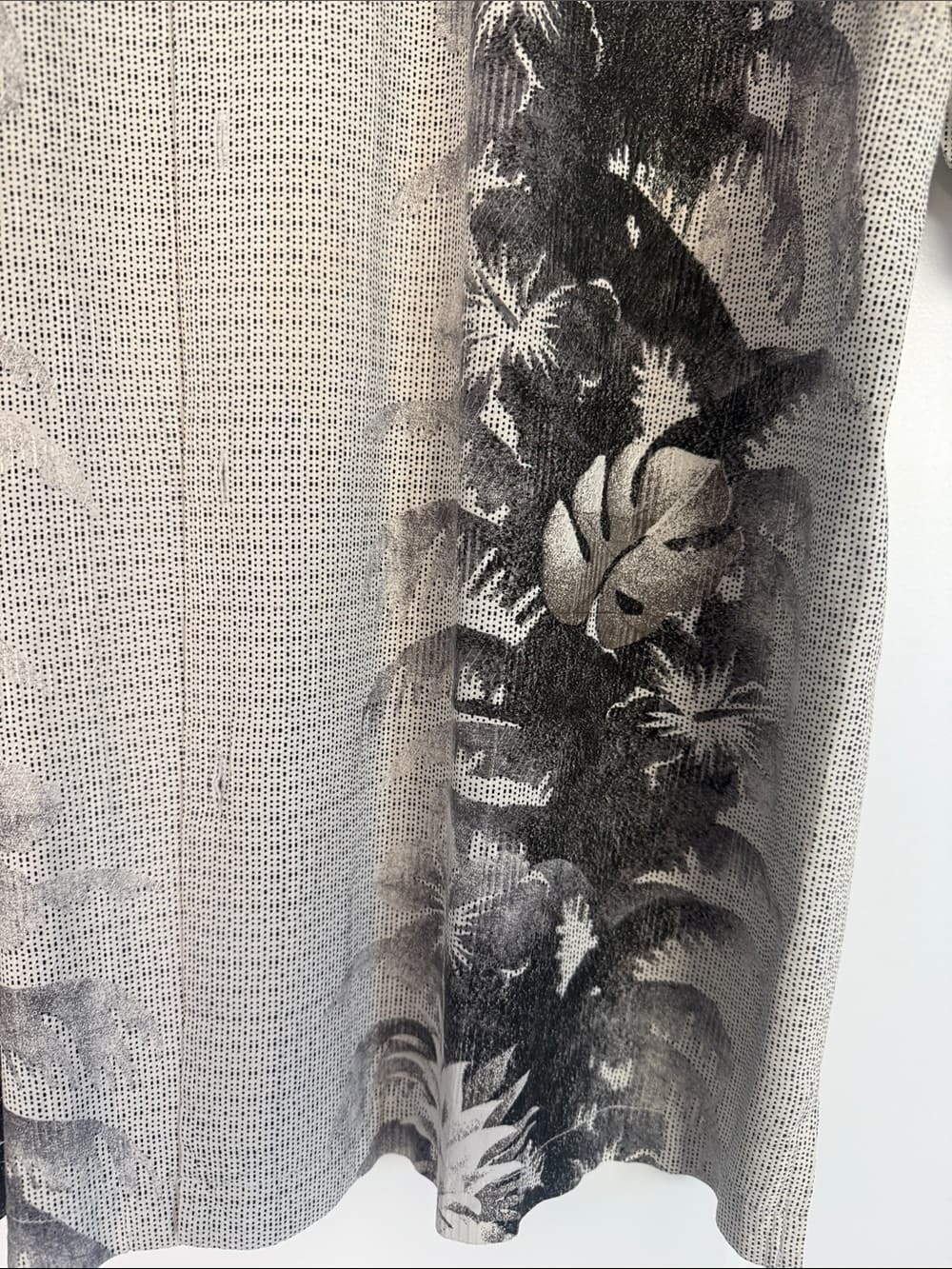 Tommy Bahama Black & Cream Tropical Palm Print Camp Shirt XL - Thumbnail 5