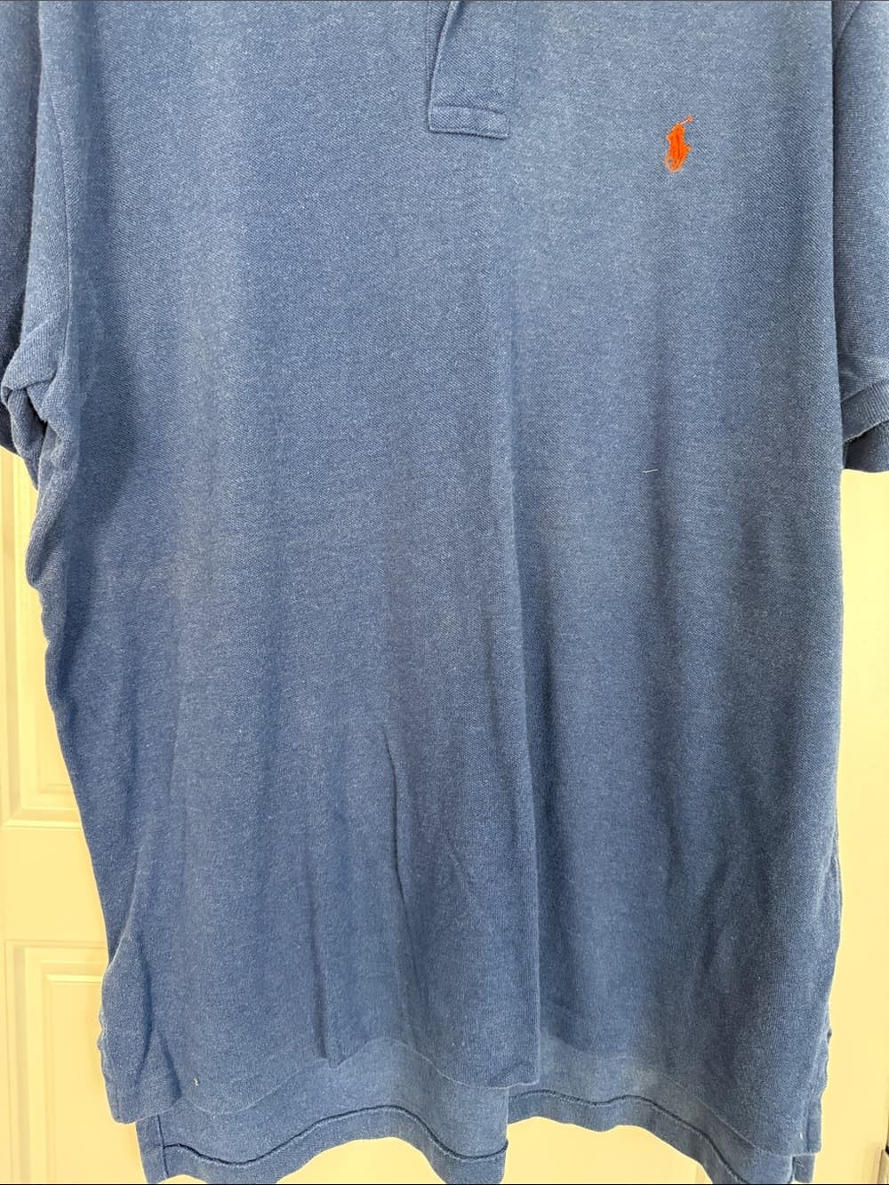 Polo by Ralph Lauren Classic Blue Polo Shirt with Orange Pony XL - Thumbnail 5