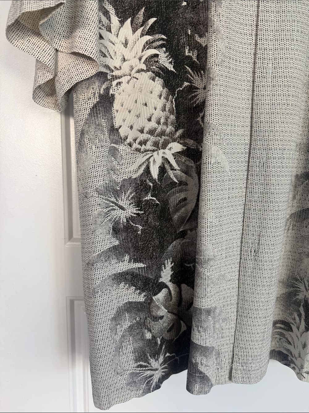 Tommy Bahama Black & Cream Tropical Palm Print Camp Shirt XL - Thumbnail 4