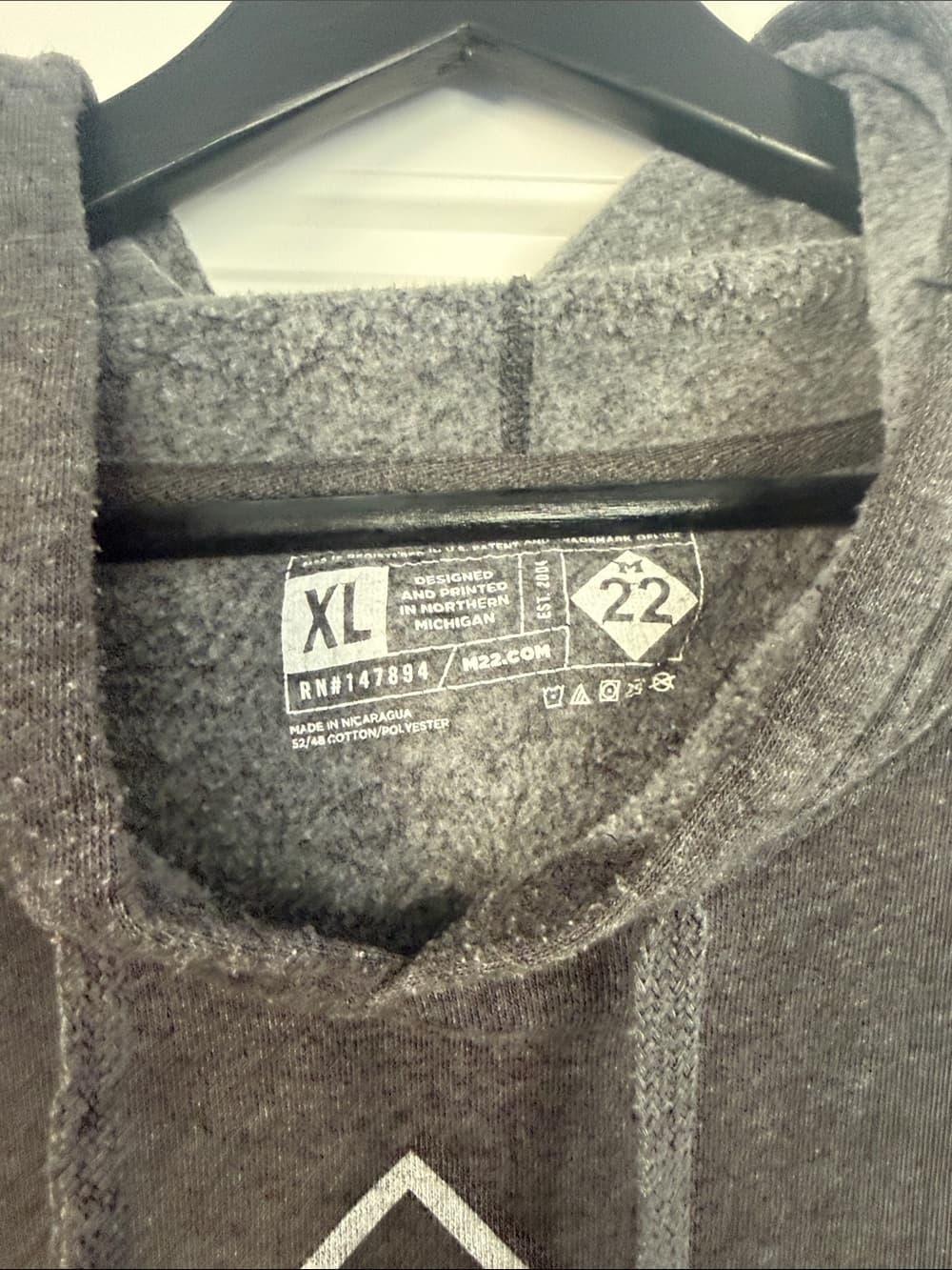 M22 Hoodie Sweatshirt - Charcoal Gray XL - Thumbnail 3