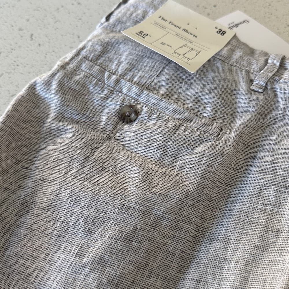 Goodfellow & Co Light Gray Men's Flat Front Shorts - Thumbnail 4