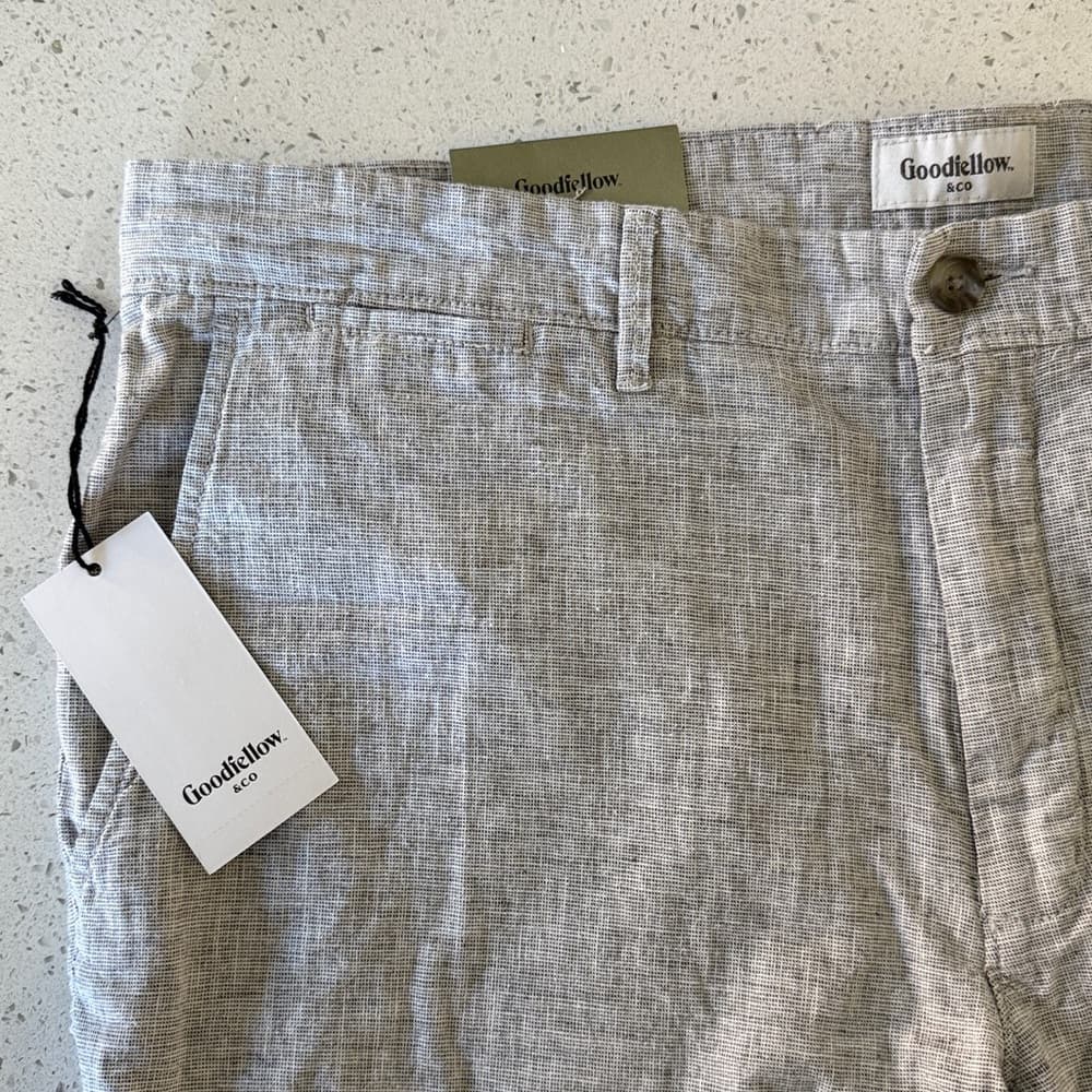 Goodfellow & Co Light Gray Men's Flat Front Shorts - Thumbnail 2