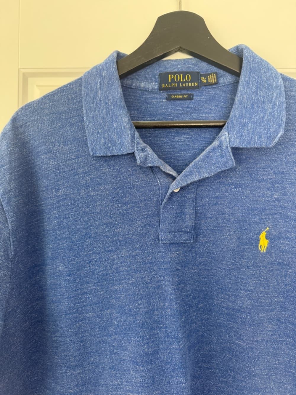 Men's Blue Heather Short-Sleeve Polo Shirt - XL Classic - Thumbnail 4