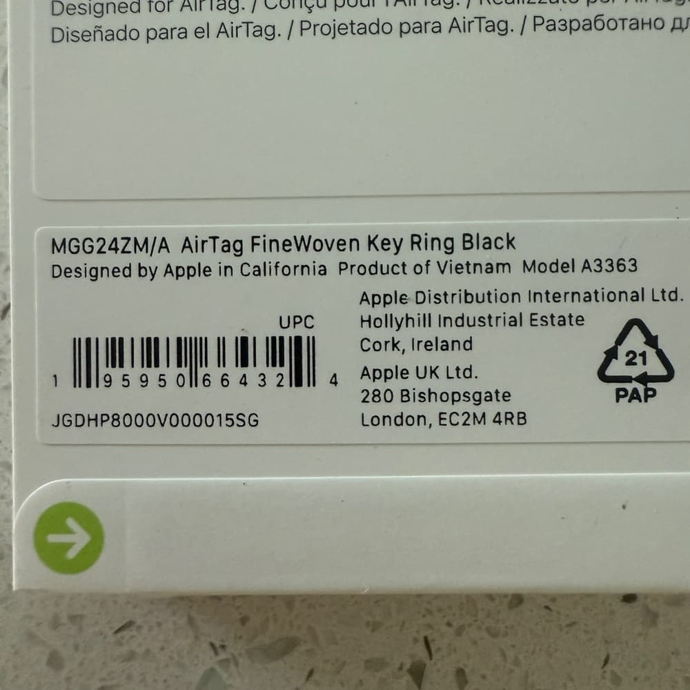 Apple FineWoven Key Ring - Black - Thumbnail 4