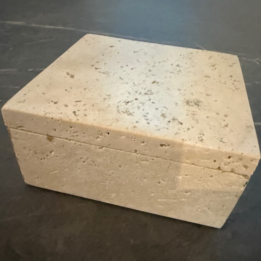 Solid Marble Trinket Box with Lid - Thumbnail 2