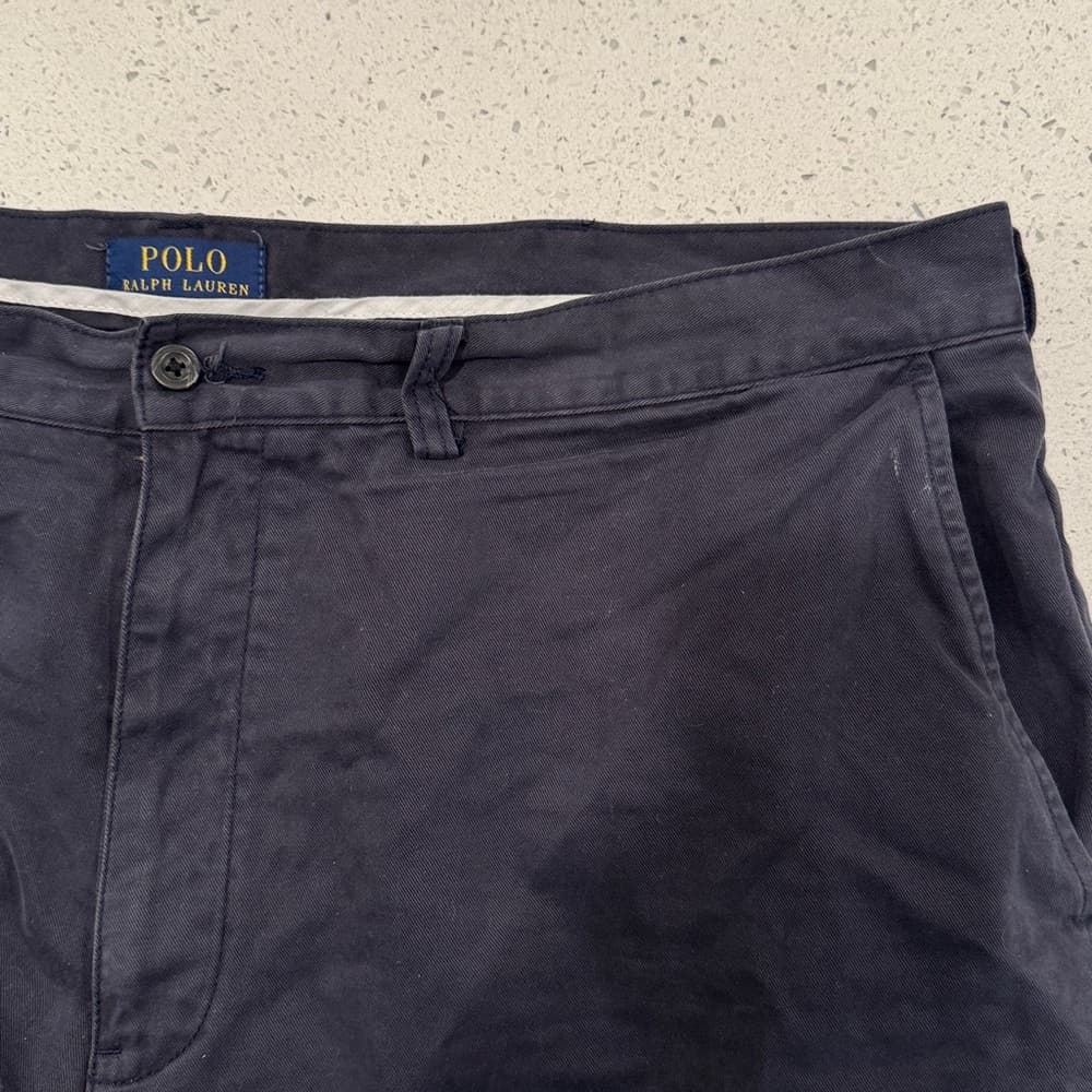 Polo by Ralph Lauren Men's Dark Blue Flat Front Shorts - Thumbnail 2