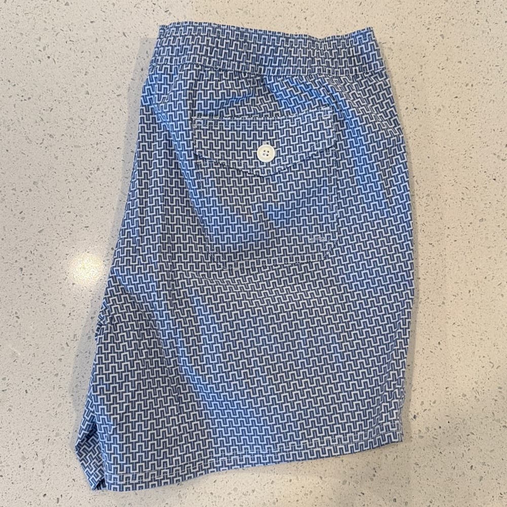 J. Crew Navy Geometric Swim Trunks - Thumbnail 6