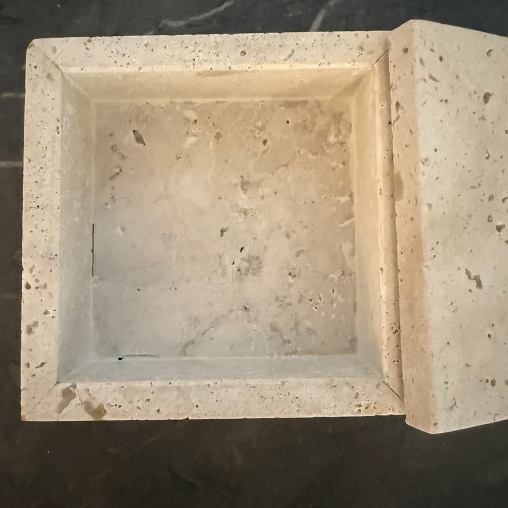 Solid Marble Trinket Box with Lid - Thumbnail 3