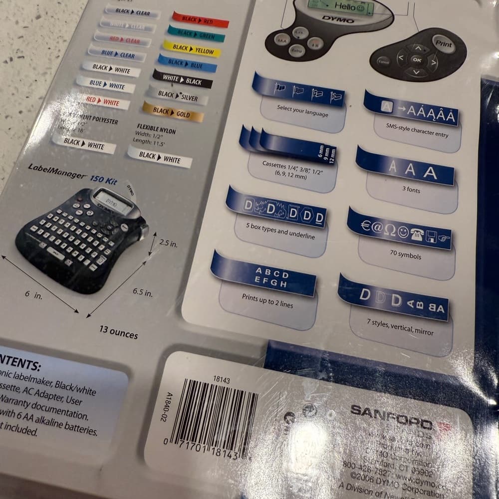 Dymo LabelManager 150 with Black and White Design - Thumbnail 4