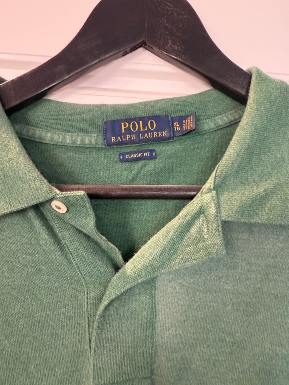 Polo by Ralph Lauren Green Cotton Polo with Navy Pony Classic Fit XL - Thumbnail 3