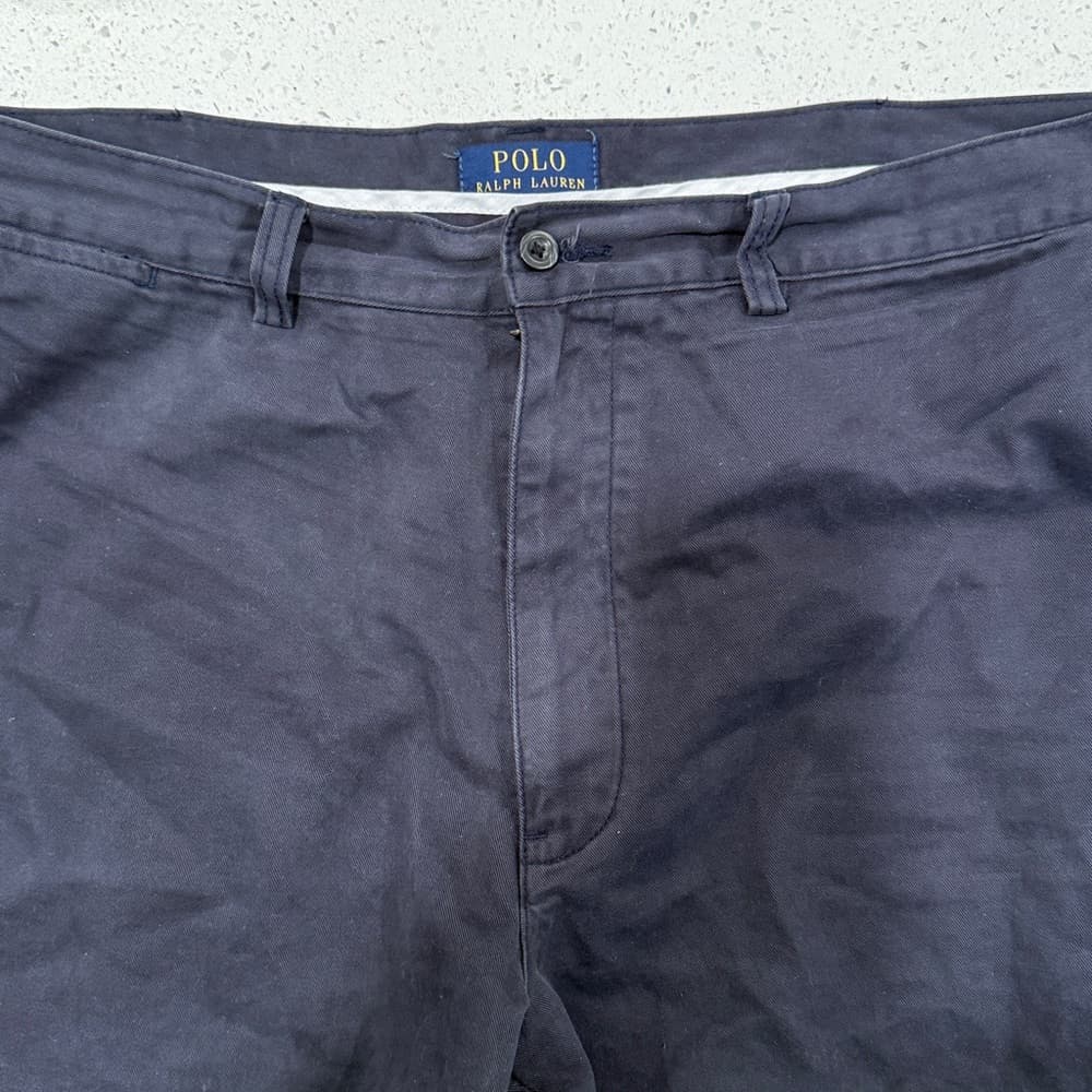 Polo by Ralph Lauren Men's Dark Blue Flat Front Shorts - Thumbnail 3