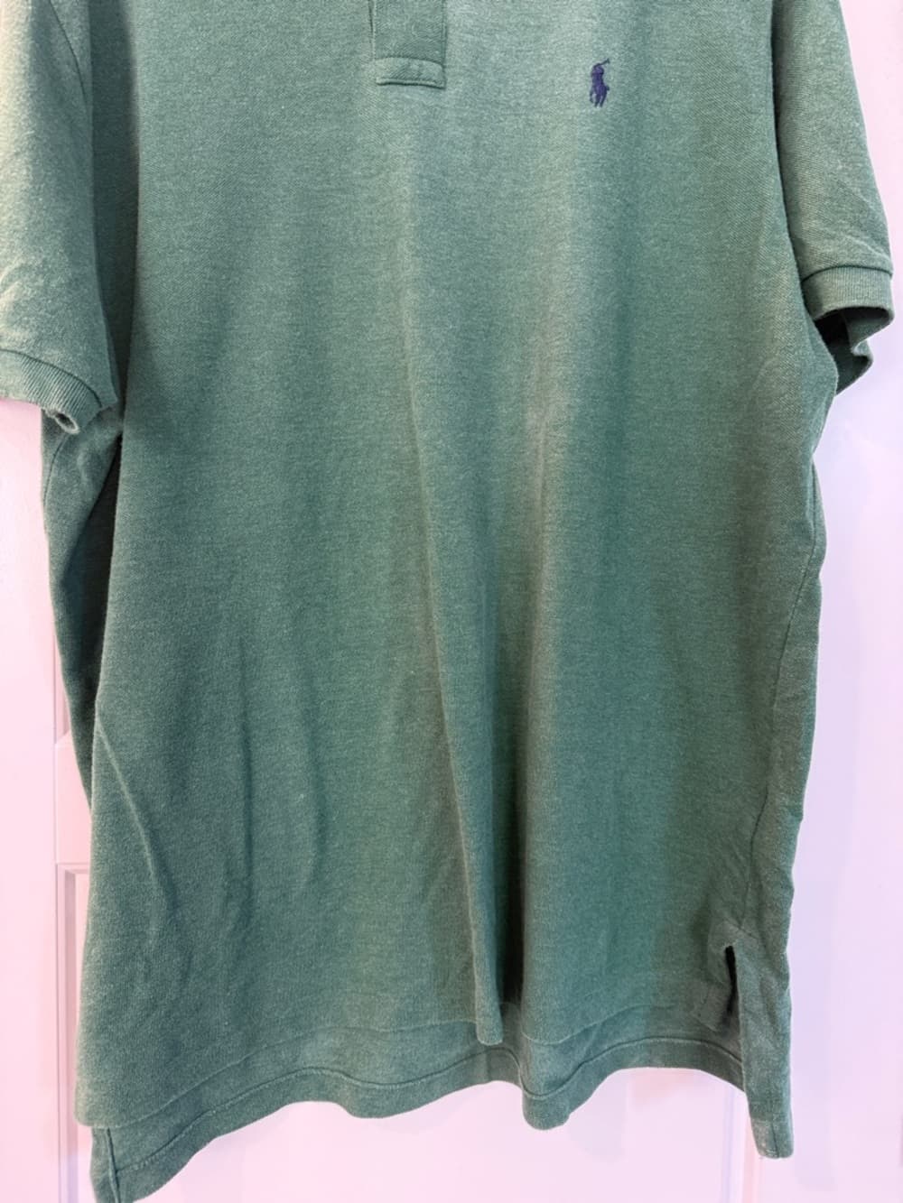 Polo by Ralph Lauren Green Cotton Polo with Navy Pony Classic Fit XL - Thumbnail 4