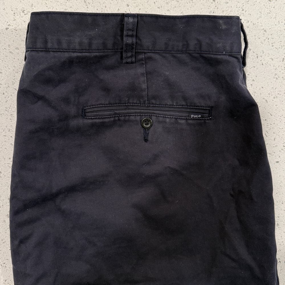 Polo by Ralph Lauren Men's Dark Blue Flat Front Shorts - Thumbnail 4