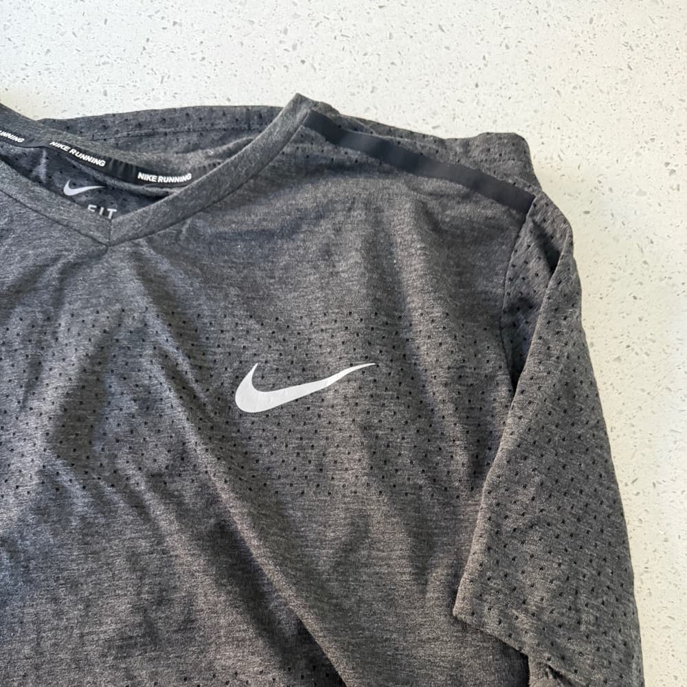 Nike Dri-FIT Charcoal Running Shirt - Thumbnail 3