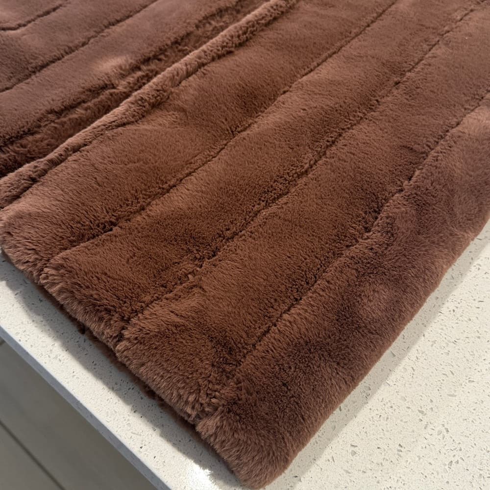 CB2 Chestnut Brown Faux Fur Pillow Cover 24” x 24” - Thumbnail 2