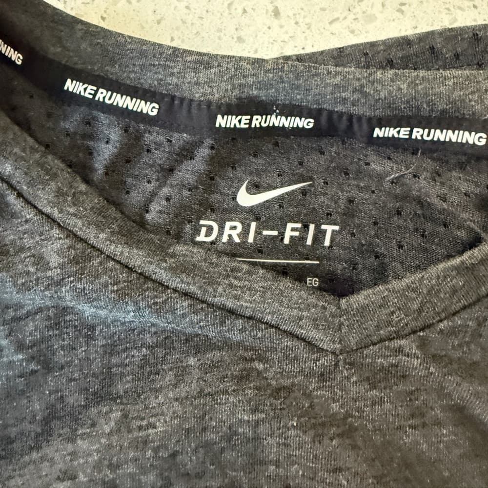 Nike Dri-FIT Charcoal Running Shirt - Thumbnail 4