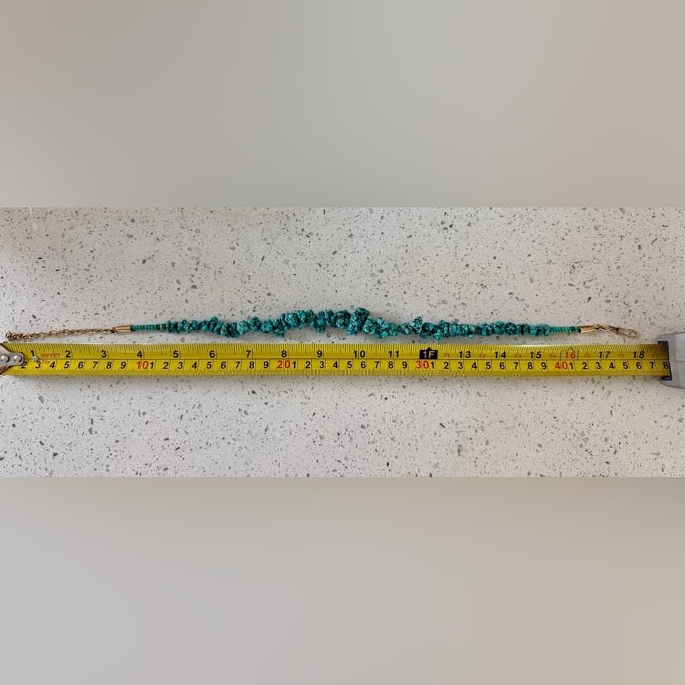 Navajo Blackjack Turquoise Nugget Necklace - Thumbnail 6