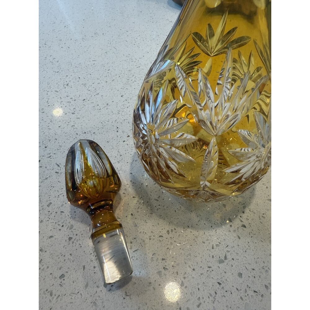 Vintage Nachtmann Traube Amber Decanter - Thumbnail 3
