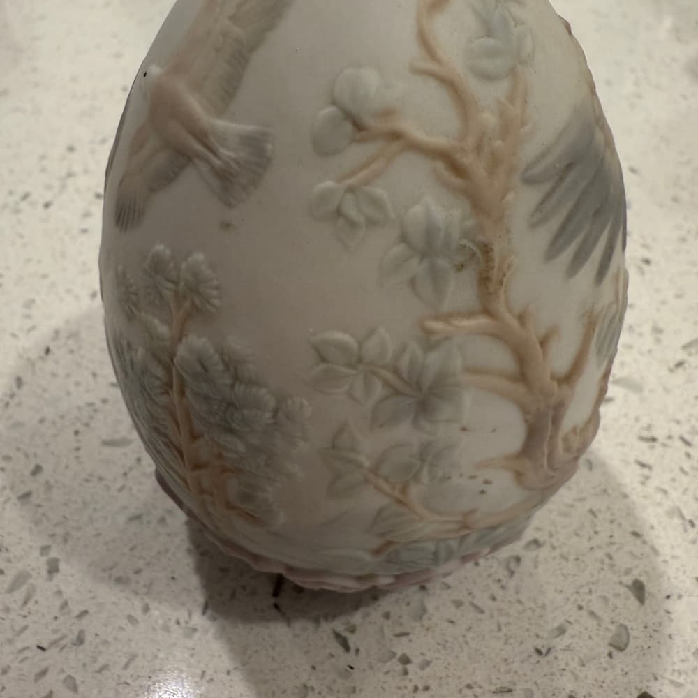 Lladro Eagle Egg Ceramic Sculpture - Brown and White - Thumbnail 2