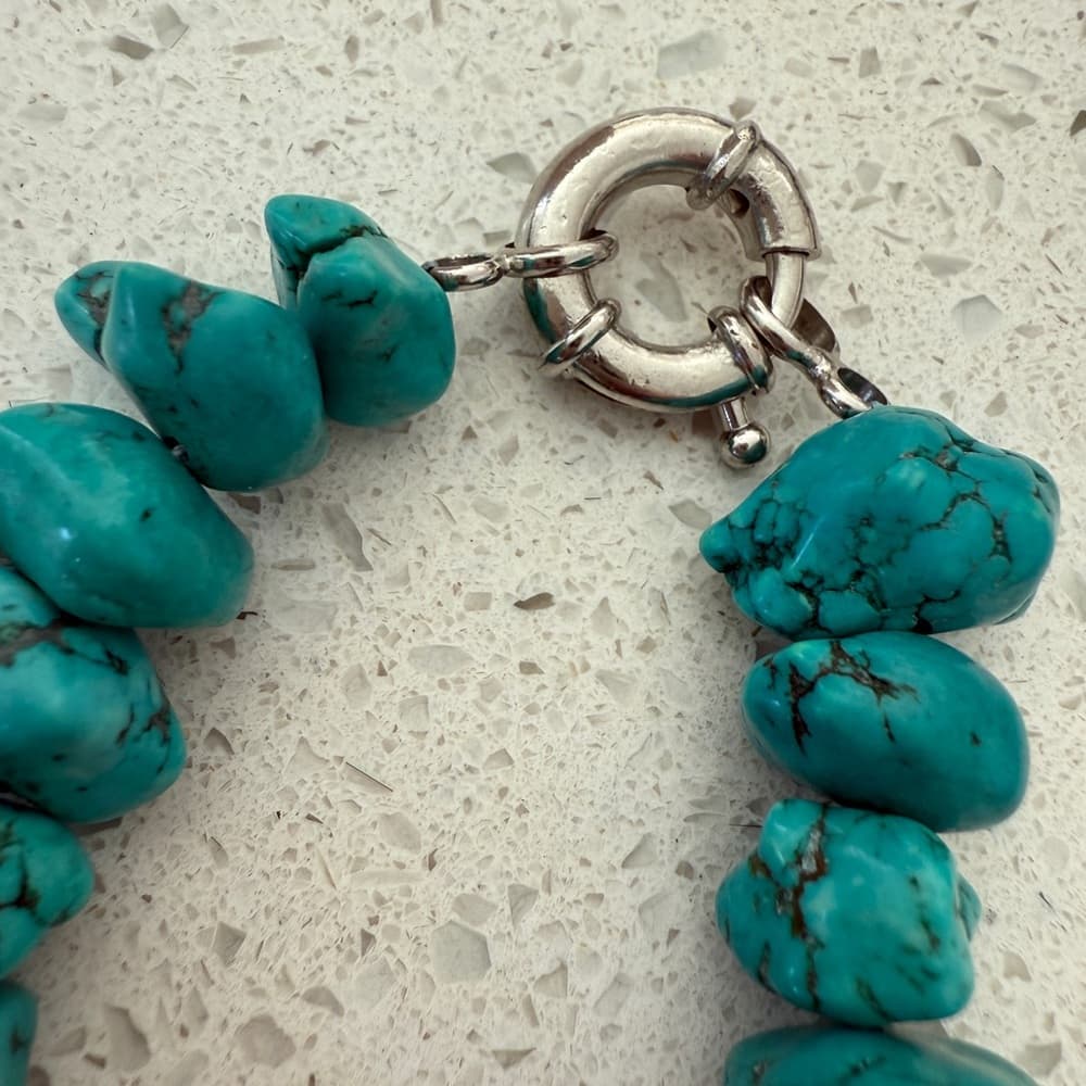 Large Chunk Turquoise Necklace - Thumbnail 4