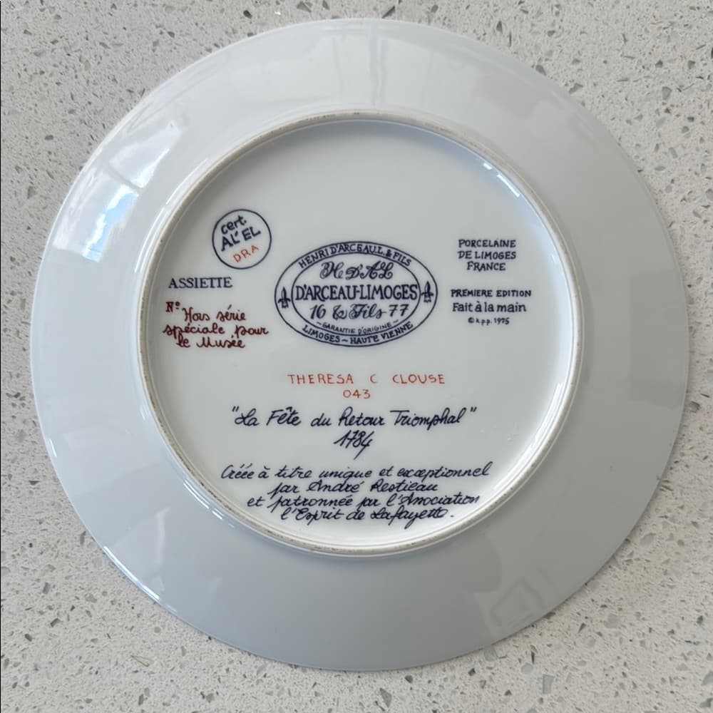 D’Arceau Limoges Lafayette Legacy Plate - Thumbnail 2