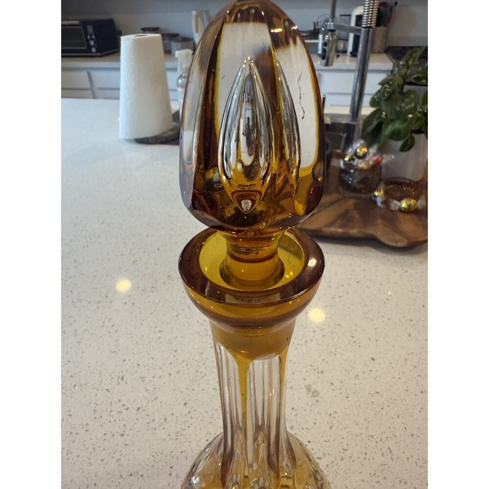Vintage Nachtmann Traube Amber Decanter - Thumbnail 5