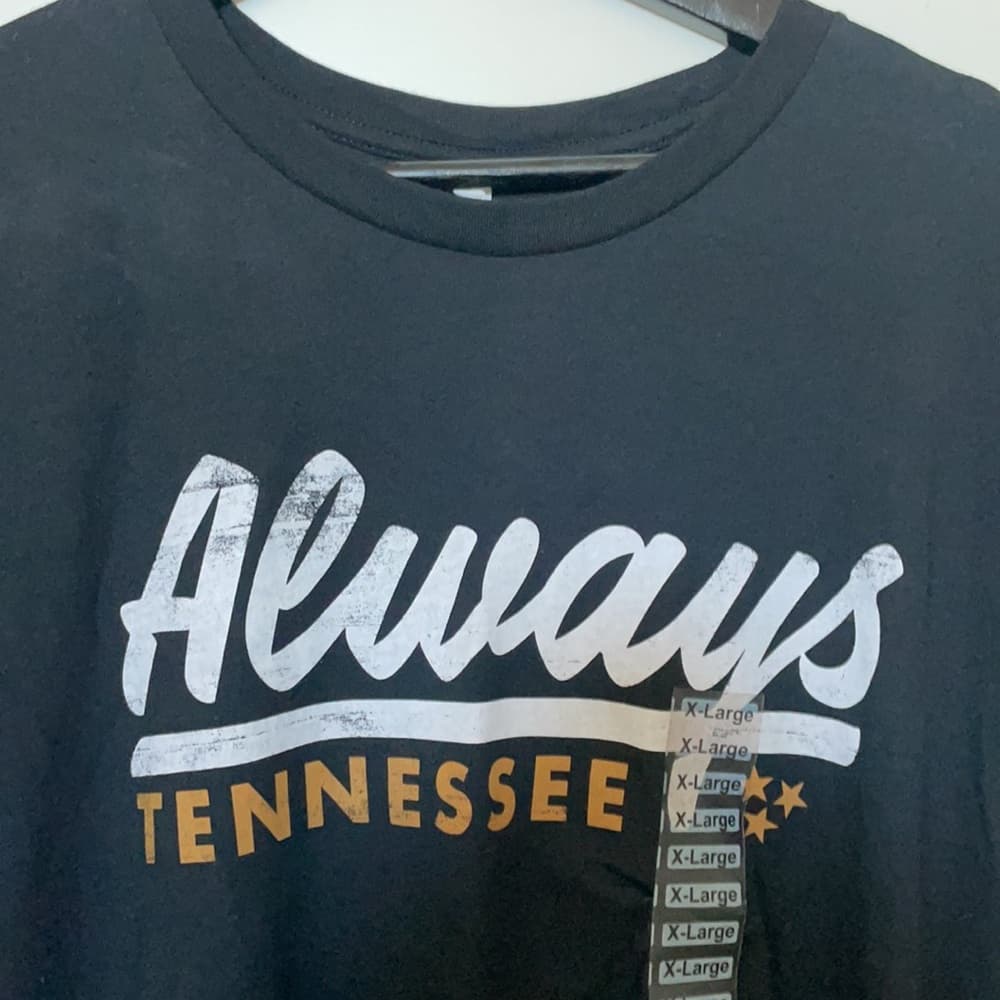 Men’s ‘Always Tennessee’ Black T-Shirt XL - Thumbnail 3