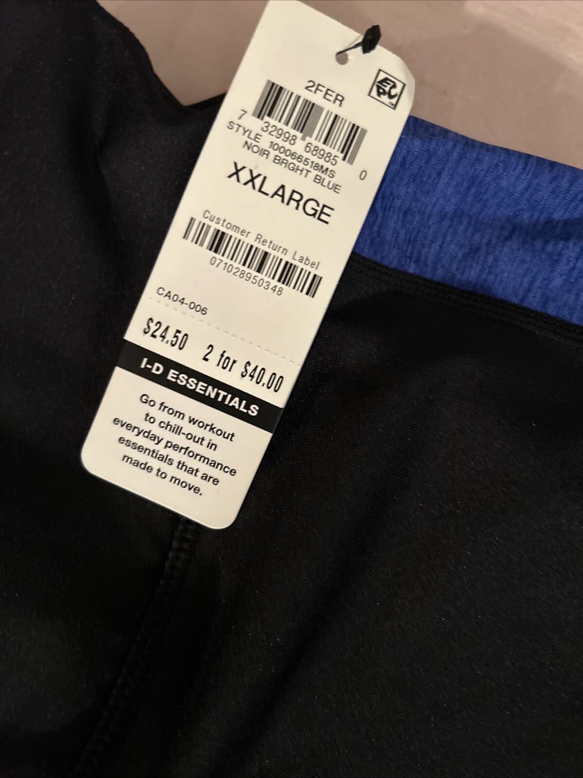 Ideology Colorblocked Cropped Leggings Size: 2xl Blue And Black - Thumbnail 3