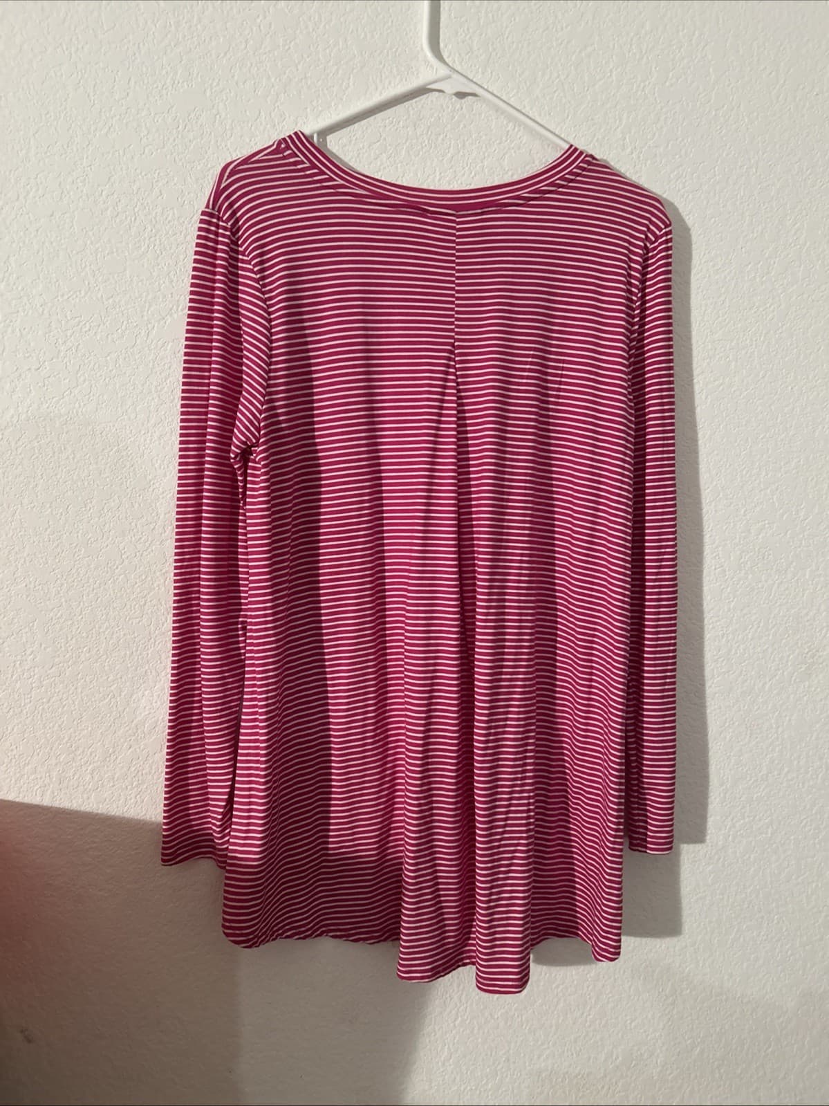Women’s Stripe Long Sleeve Shirt Small NWT Studio B By Bobeau Pink - Thumbnail 3