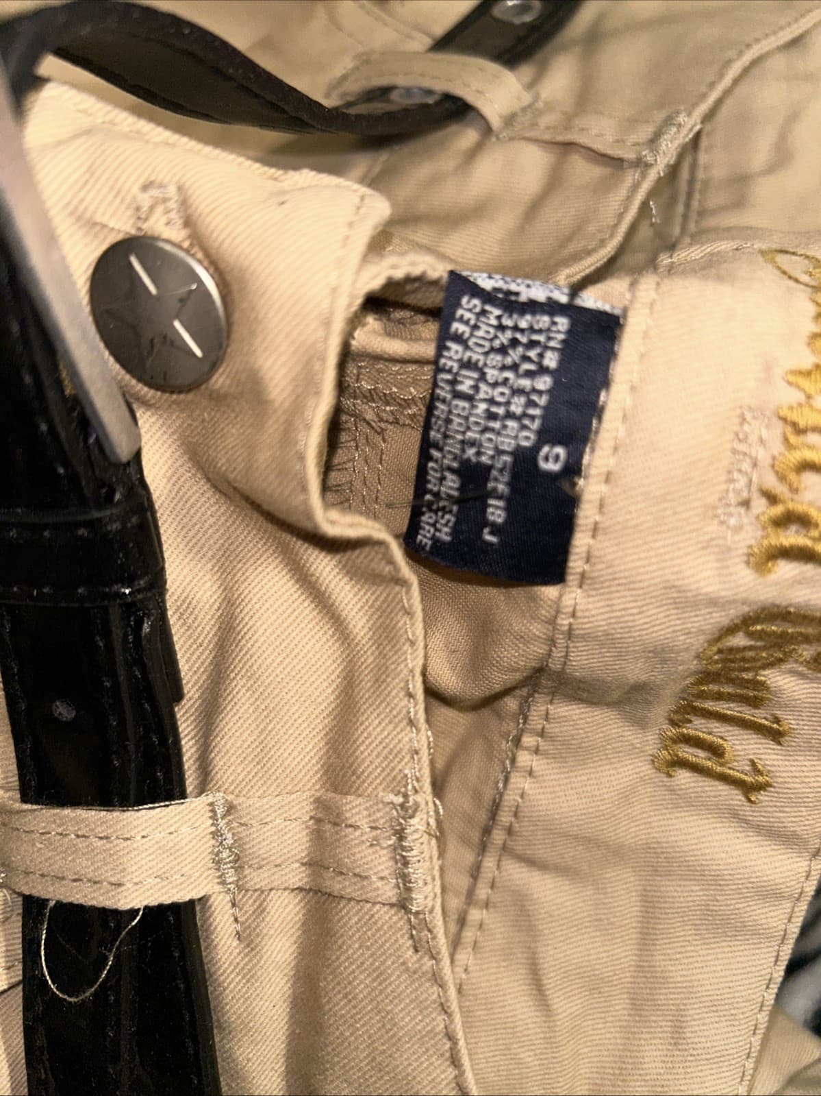 Girls Juniors Size 9 Khaki Pants NWT Drama Gold - Thumbnail 5