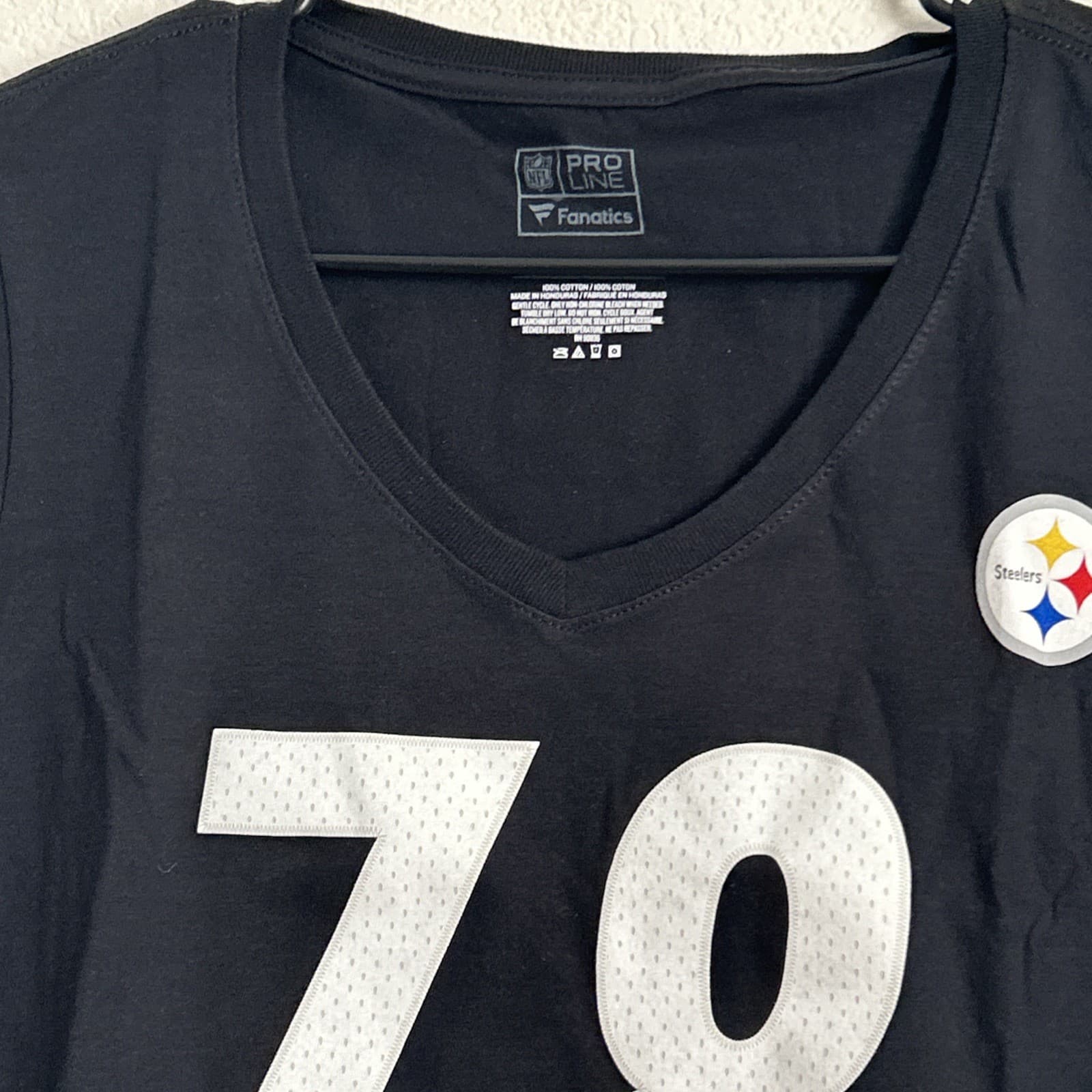 Women’s Pittsburgh Steelers Jet Black Ladies Small V Neck Tee NWT - Thumbnail 2