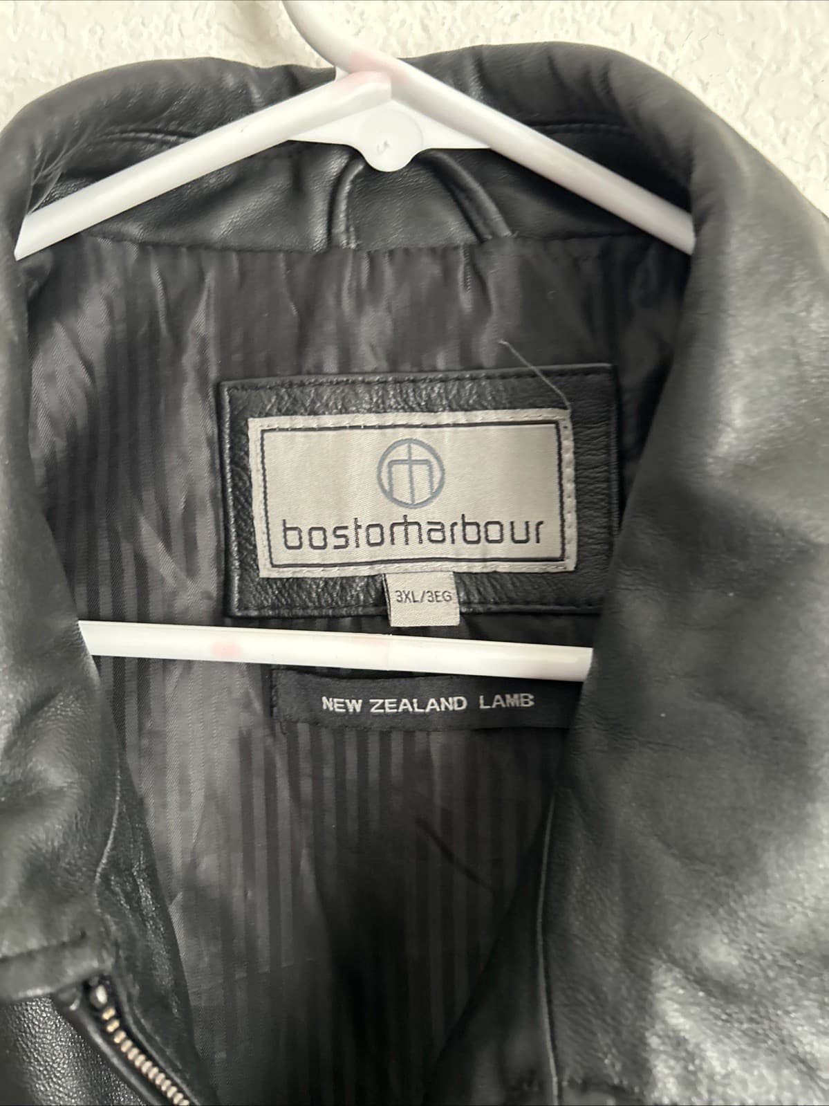 Boston Harbor Men’s Black New Zealand Lamb Leater Jacket 3 XL NWOT - Thumbnail 4