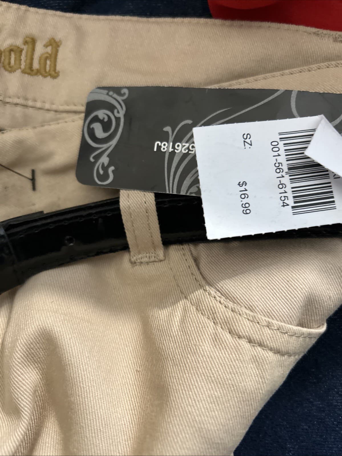 Girls Juniors Size 9 Khaki Pants NWT Drama Gold - Thumbnail 3