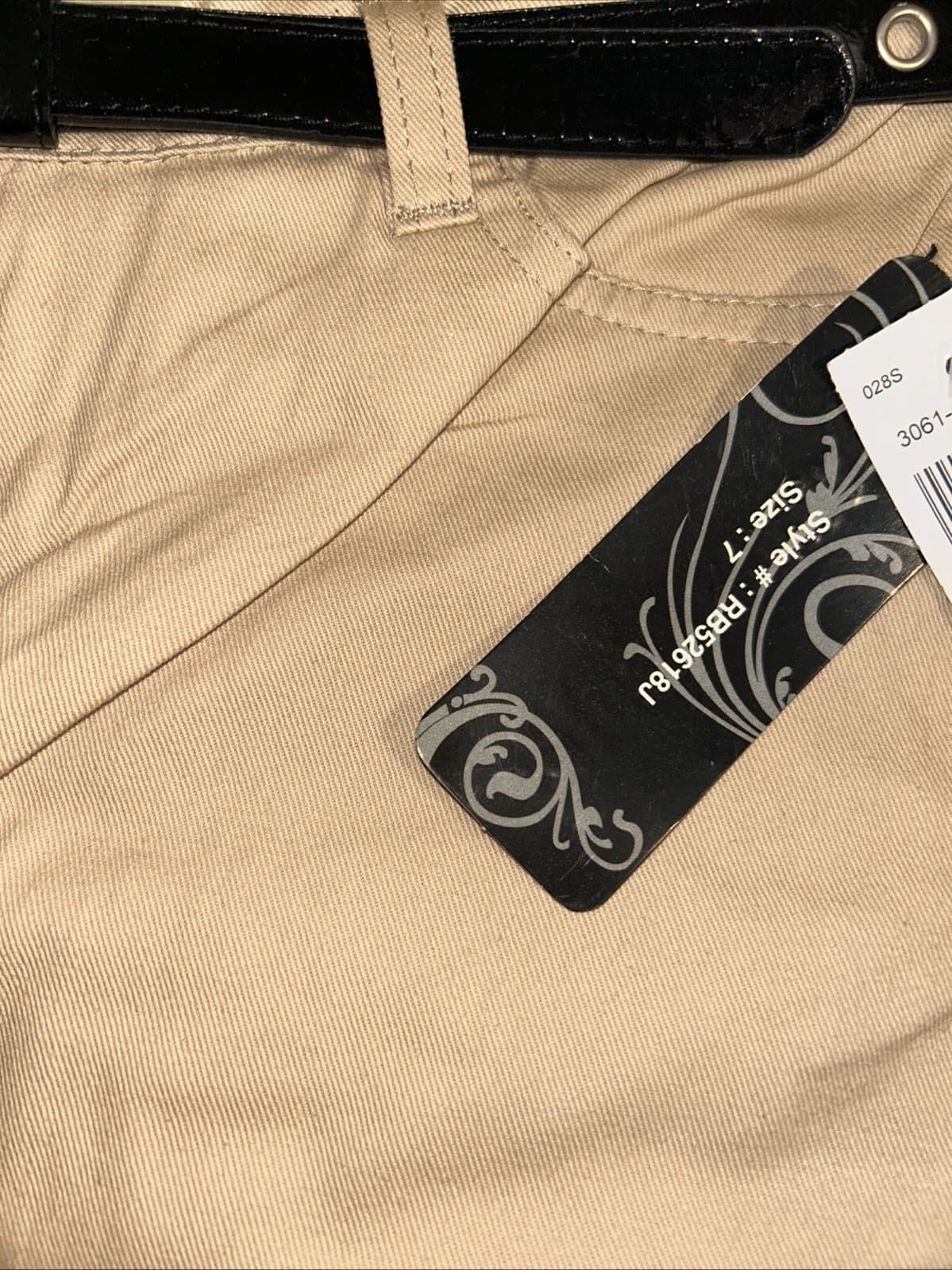 Girls Juniors Size 7 Khaki Pants NWT Drama Gold - Thumbnail 5