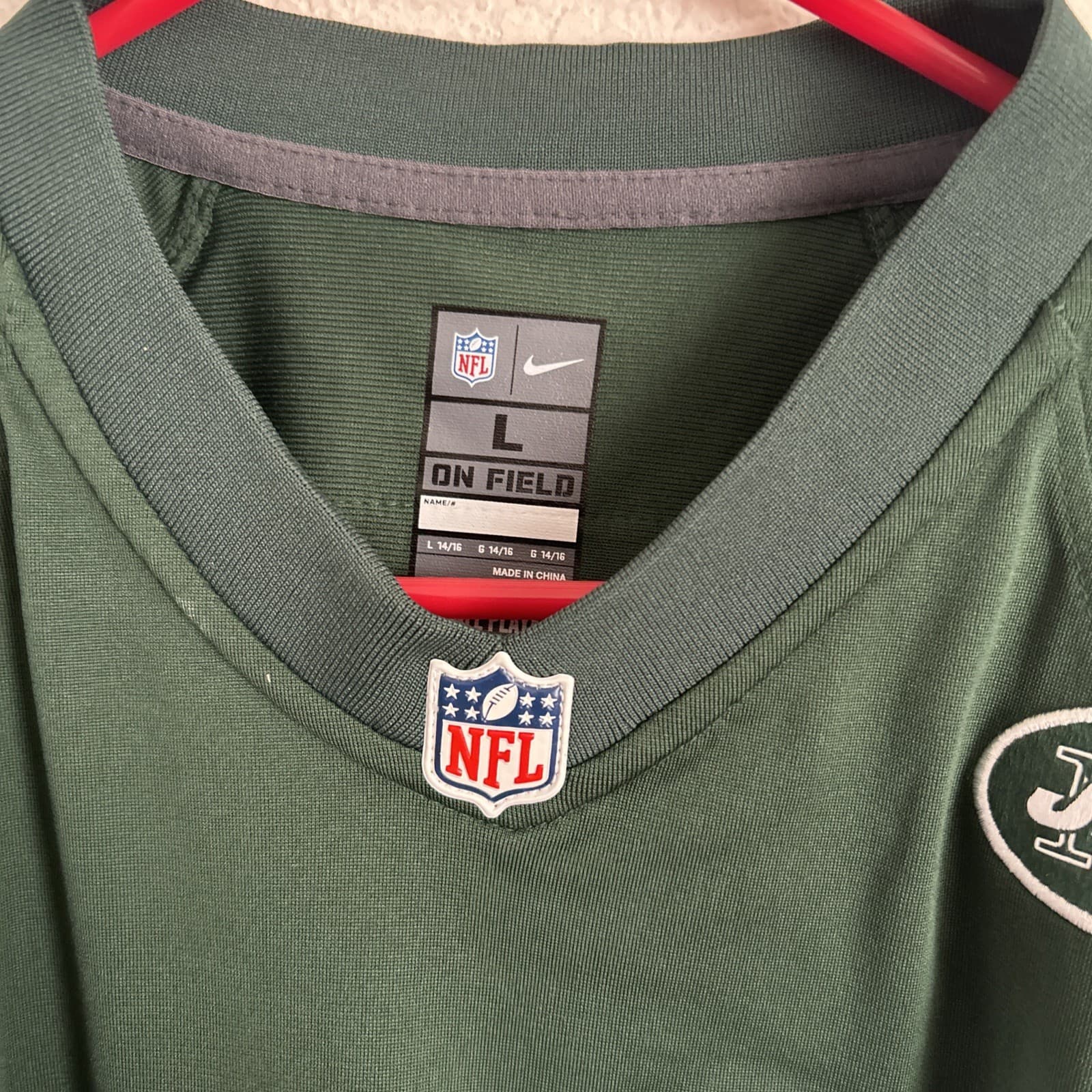 NWT Nike youth football jersey, L NY Jets, #14, youth size, Darnold, green - Thumbnail 6
