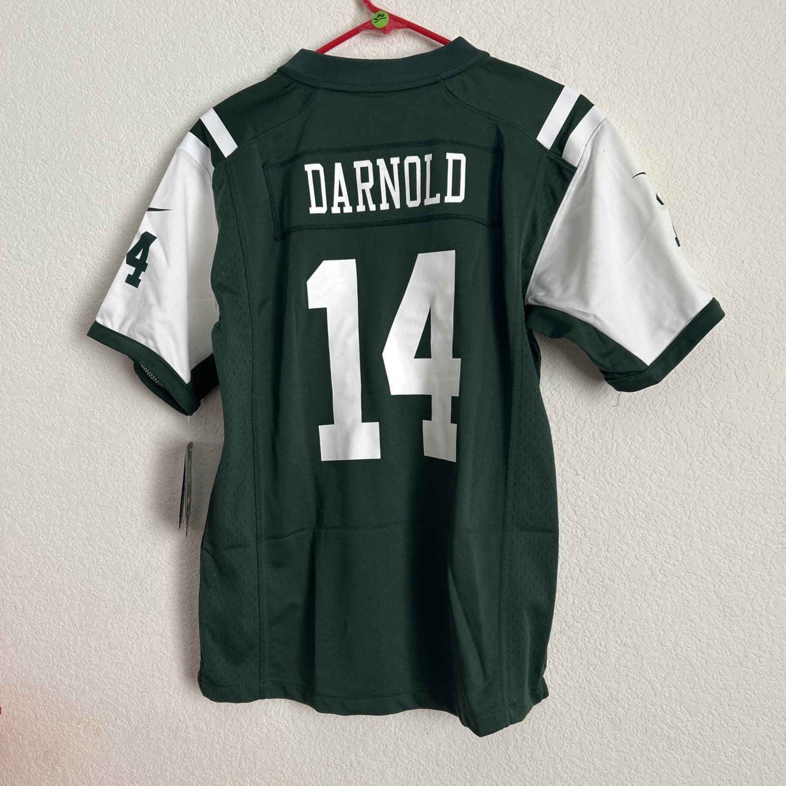 NWT Nike youth football jersey, L NY Jets, #14, youth size, Darnold, green - Thumbnail 7