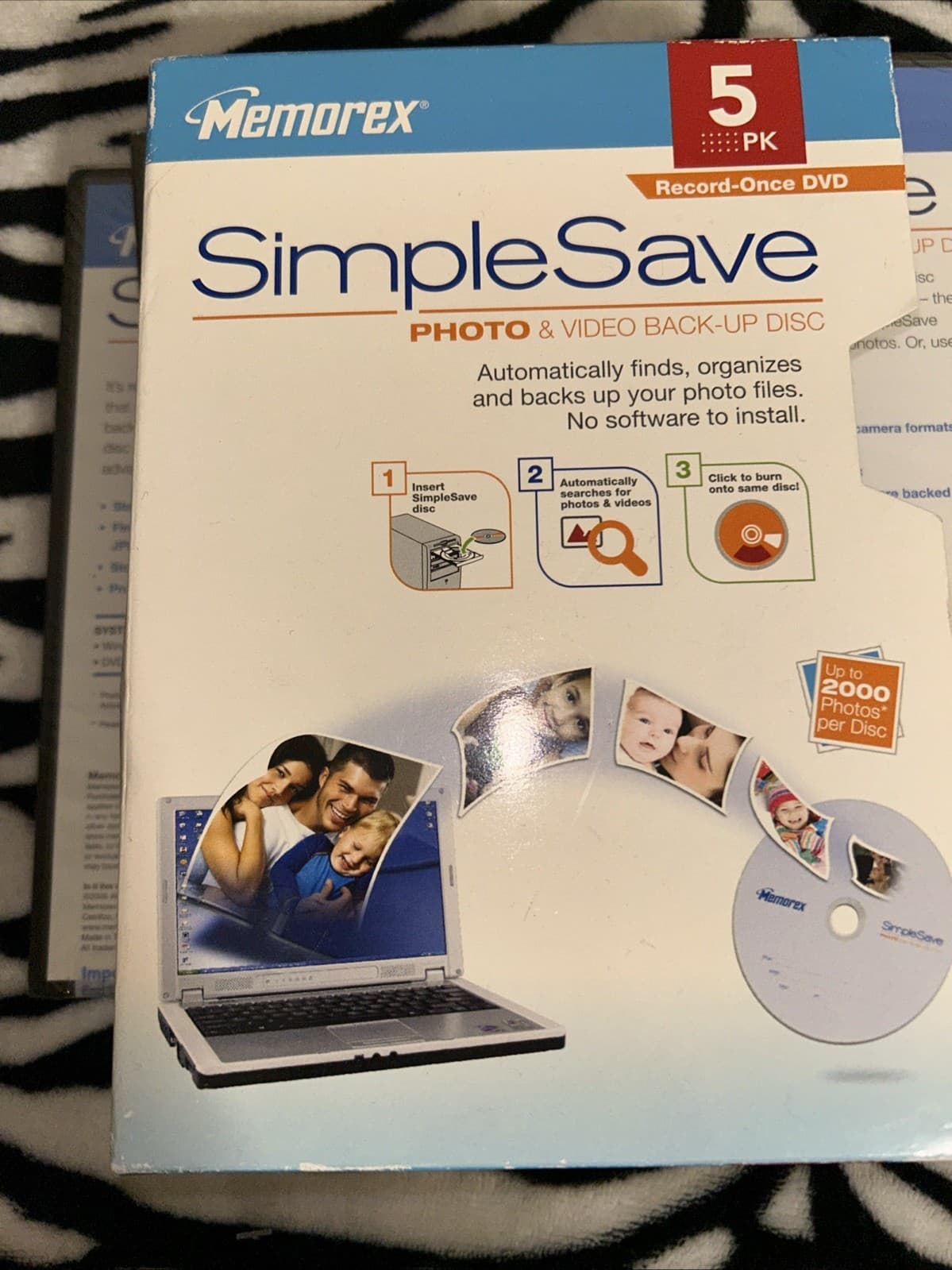 Memorex Simple Save Photo & Video Back Up Discs 4 Pack DVD 4.4 GB New Sealed - Thumbnail 4