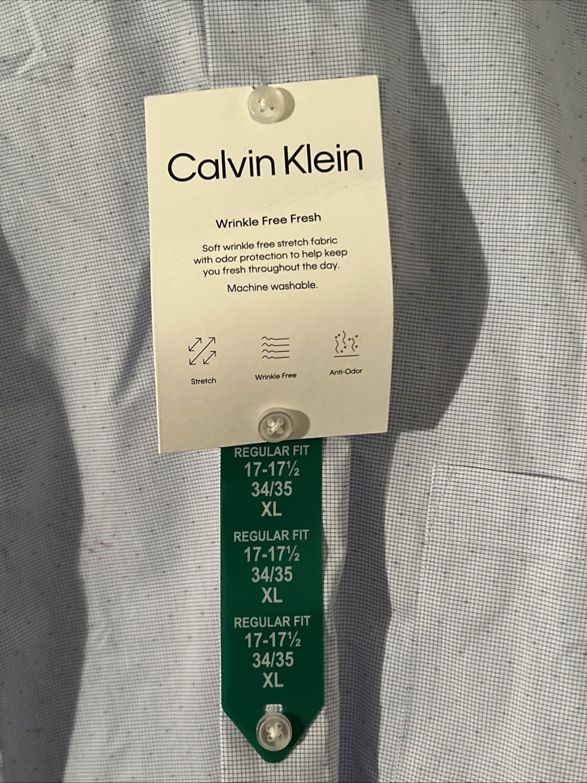 Calvin Klein Men's Wrinkle Free Botton Down Dress Shirt Stretch Regular Fit $80 - Thumbnail 3