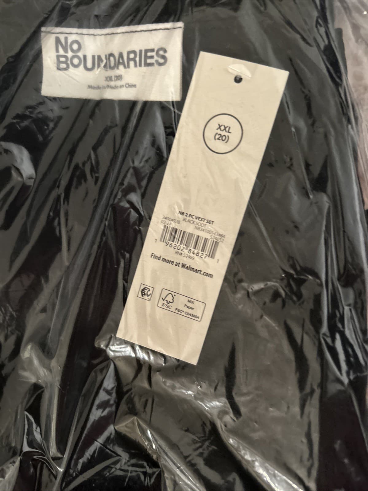 Women’s 2XL (20) 2 Piece Black Vest Skirt Set Black NWT No Boundaries - Thumbnail 5