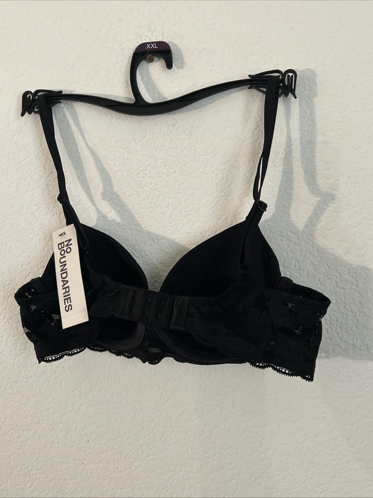 No Boundaries Women's 34B Demi T-Shirt Bra BLACK Underwire Lace Band #10726 - Thumbnail 2