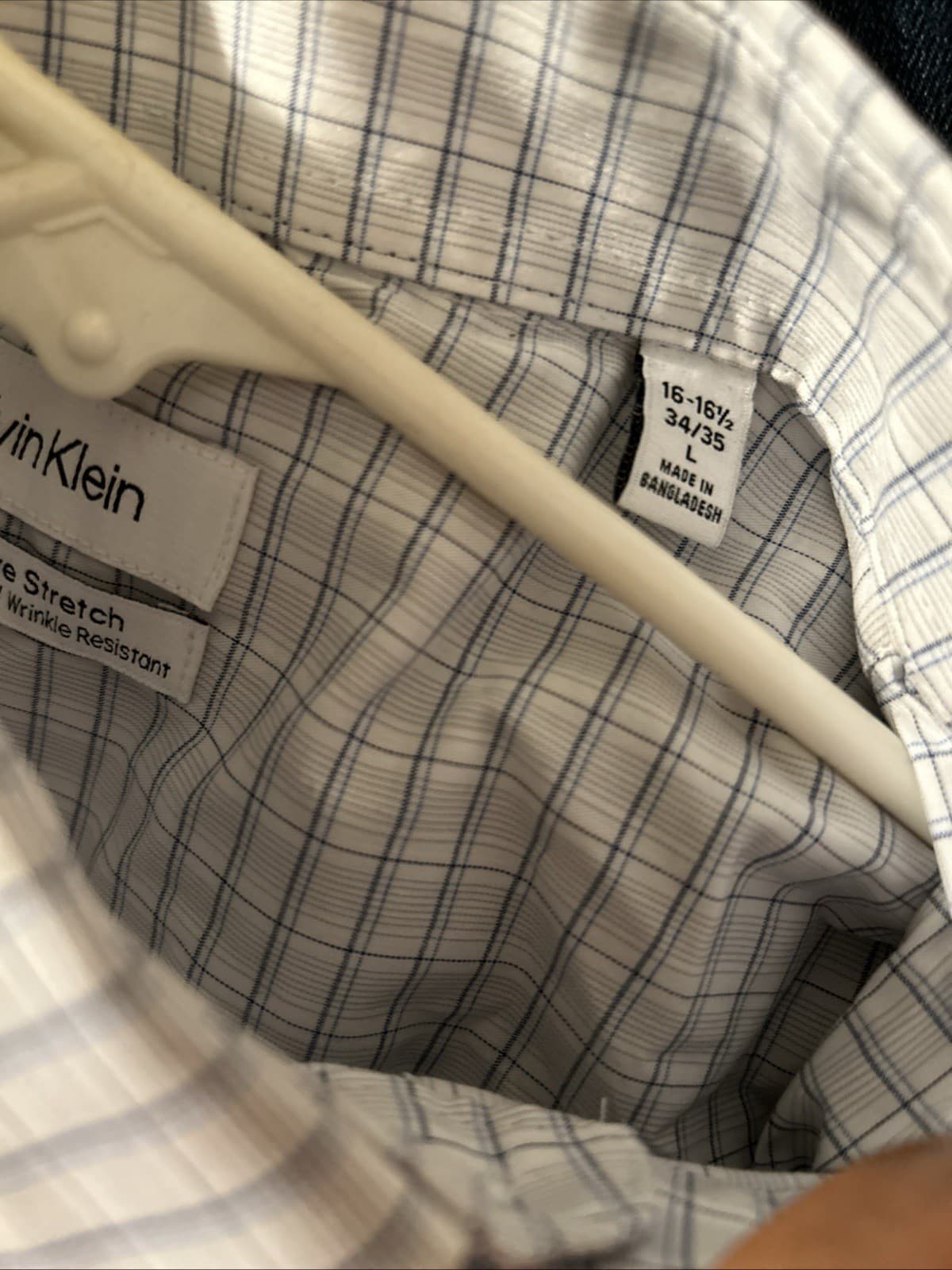 Calvin Klein Tech Active Stretch Men’s Button Down NWOT Large 16-16 1/2 34/35 - Thumbnail 4