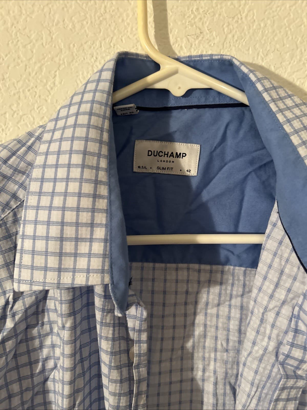 Duchamp London Men’s Long Sleeve Button Down Shirt Blue/White 16.5 42 - Thumbnail 2