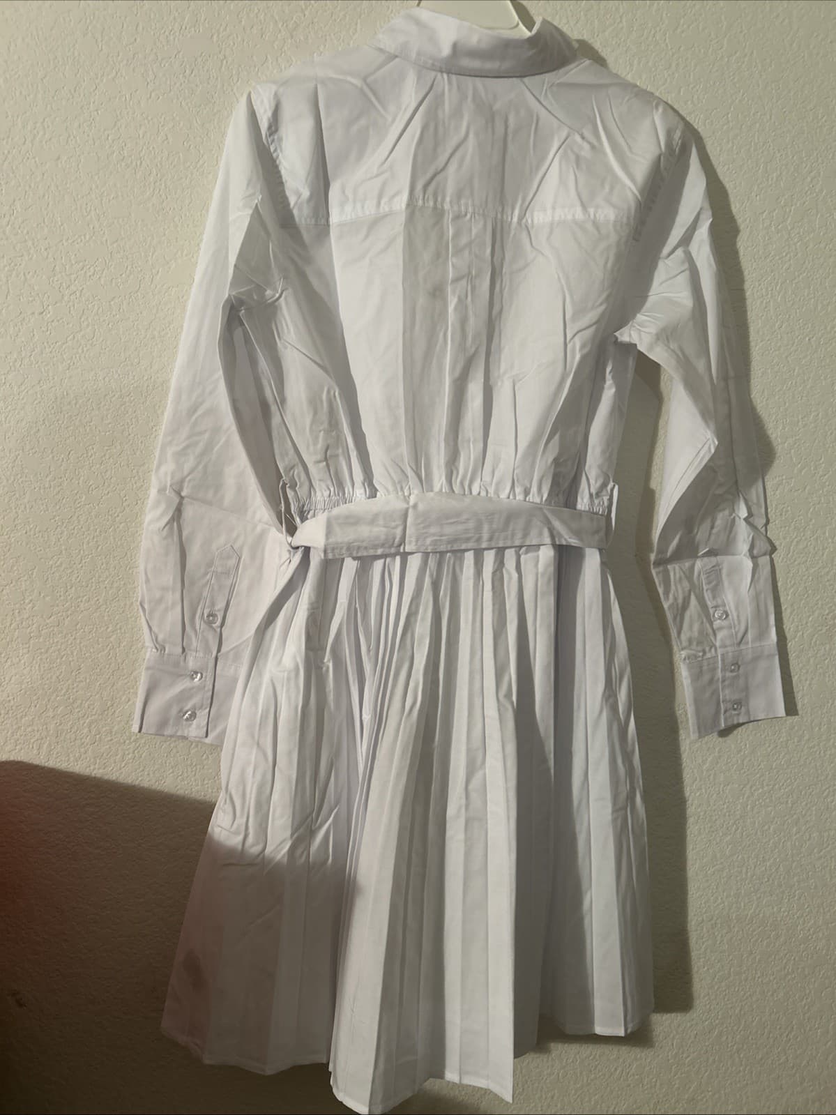 Women’s Free Assembly Small Mini Shirt Dress NWT Vivid White - Thumbnail 2