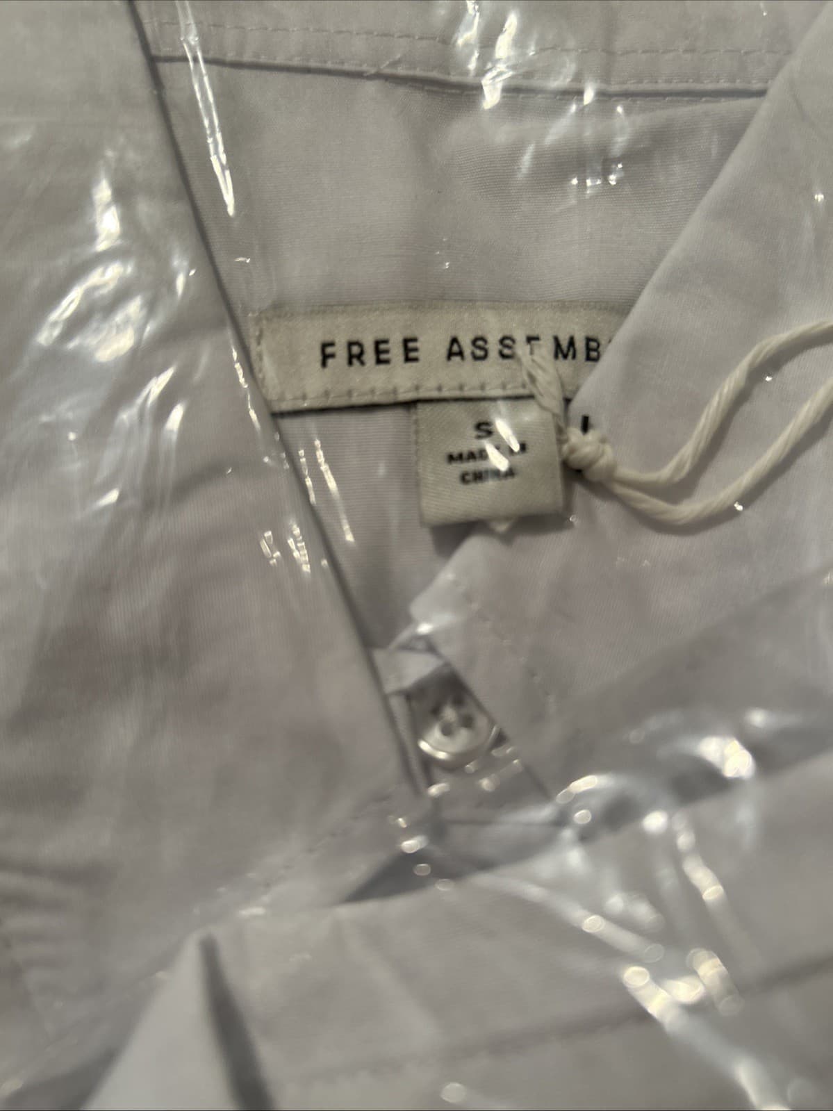 Women’s Free Assembly Small Mini Shirt Dress NWT Vivid White - Thumbnail 4