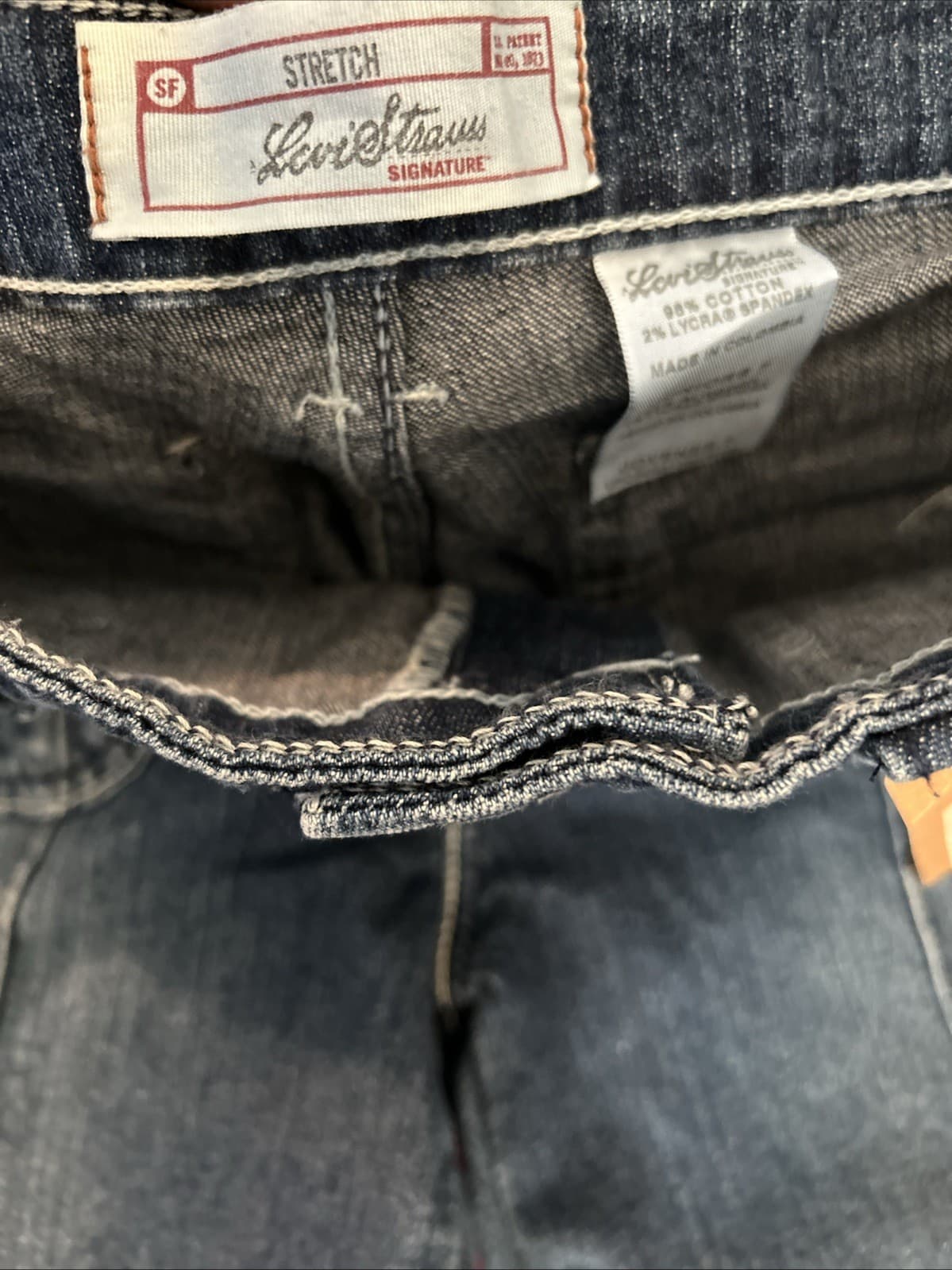 Juniors Size 7 Denim Levi Strauss Signature Pintuck Capri NWT Denim Jeans Stretc - Thumbnail 5