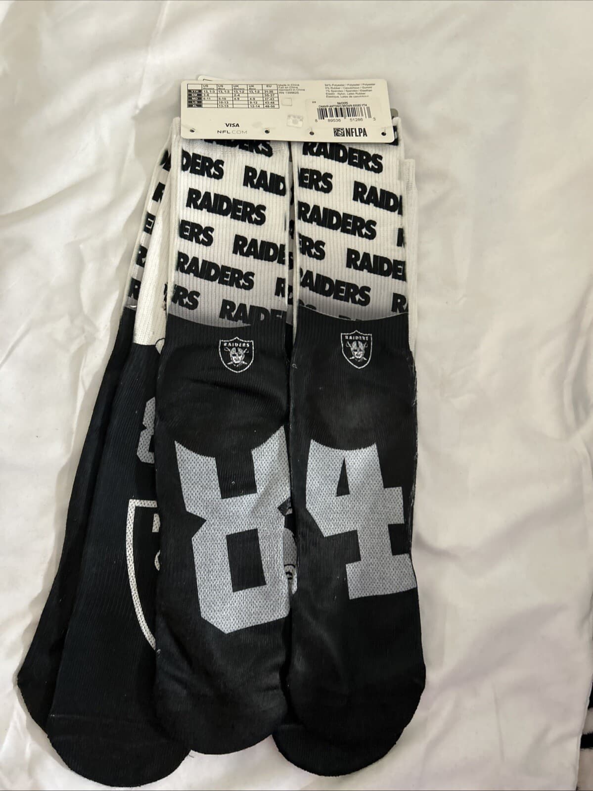 NFL youth socks Antonio Brown # 84 Raiders Boys 13, 1-3 - Thumbnail 2